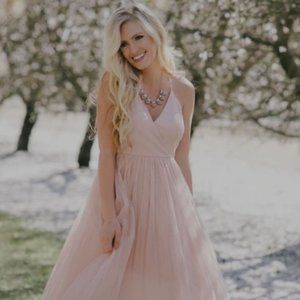 Morning Lavender Tulle Cross Strap Dress
